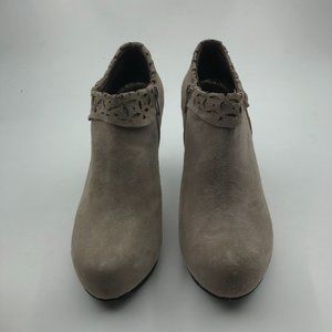 Handmade Creme Suede Heel Booties - 8 Inch - Elegant & Unique